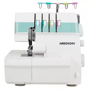 Macchina per cucire overlock MEDION MD 19169 — elettrica, 60 W, asola 4 fasi, braccio libero, manopola
