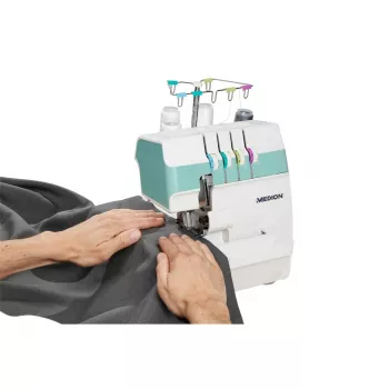 Macchina per cucire overlock MEDION MD 19169 — elettrica, 60 W, asola 4 fasi, braccio libero, manopola
