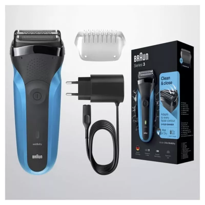 Braun Series 3 310s rasoio a lamina trimmer nero, blu