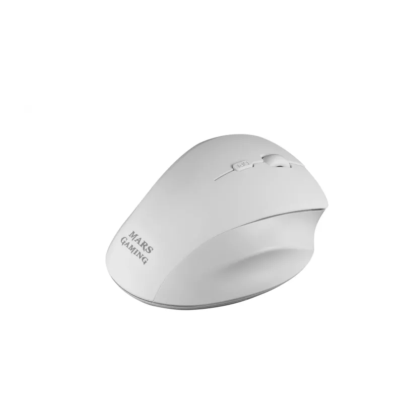 Mars Gaming MMWERGO mouse wireless ergonomico bianco, per destrimani, meccanico, RF wireless, 3200 DPI, bianco