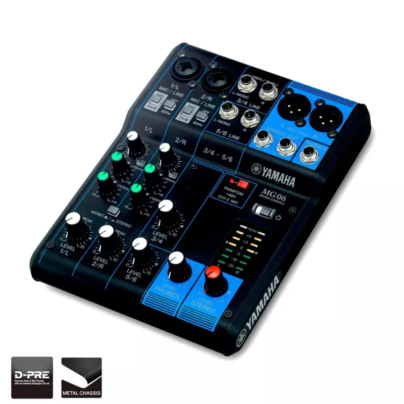 Yamaha MG06 mixer audio 6 canali nero
