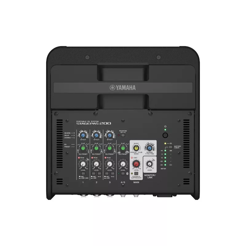 Impianto PA autonomo YAMAHA STAGEPAS 200BTR — 180 W, 2 vie, 60-20.000 Hz, nero