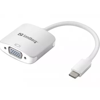 Sandberg adattatore USB-C a VGA Link, USB Type-C, VGA (D-Sub), connettore maschio, connettore femmina, 1920 x 1080 (HD 1080), 2048 x 1152, 1080p