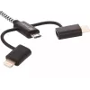 Sandberg 3in1 Lightning+MicroUSB+USB-C 1m, 1 m, Micro-USB A, USB A, connettore maschio/connettore maschio, nero, grigio