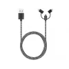 Sandberg 3in1 Lightning+MicroUSB+USB-C 1m, 1 m, Micro-USB A, USB A, connettore maschio/connettore maschio, nero, grigio