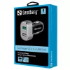 Sandberg caricabatterie da auto 1xQC 3.0+1xUSB2.4A, auto, accendisigari, 12 V, alluminio, nero