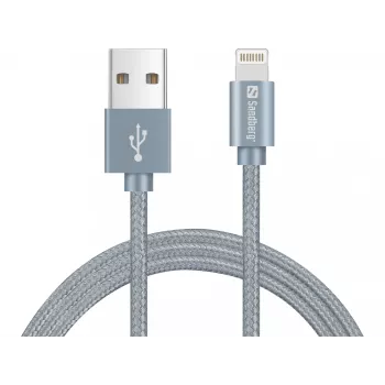 Sandberg Excellence Lightning grigio 1m, 1 m, Lightning, USB A, grigio, dritto, dritto