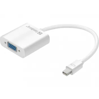 Sandberg adattatore Mini DisplayPort>VGA, Mini DisplayPort, VGA (D-Sub), connettore maschio, connettore femmina, 1920 x 1080 pixel, 1920 x 1080 (HD 1080)