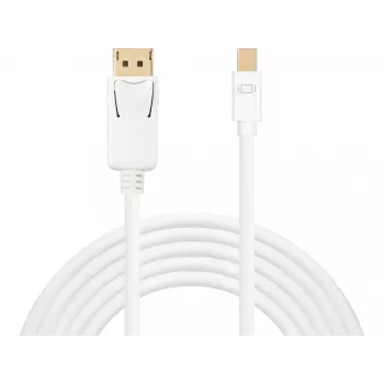 Sandberg DP-MiniDP 1.2 4K M-M 2m, 2 m, DisplayPort, Mini DisplayPort, connettore maschio, connettore maschio, bianco