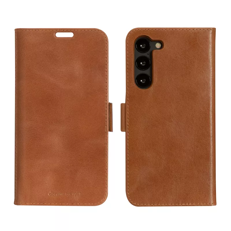 Custodia folio dbramante1928 Lynge per Samsung Galaxy S23+ — Tan, 3 scomparti per carte, compatibile con schermo da 6,6 pollici