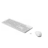 HP 230 tastiera e mouse combo wireless, full-size, a membrana, bianco
