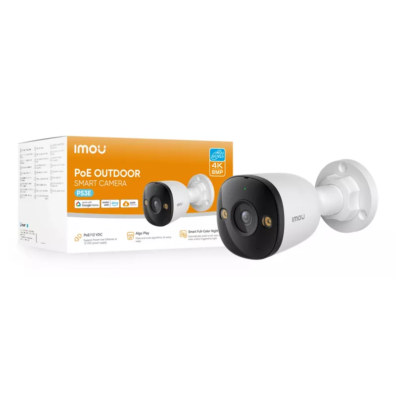 Imou PS3E telecamera di sicurezza IP bullet per interni ed esterni 3840 x 2160 pixel montaggio a soffitto/parete
