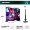 Hisense 75E7S PRO TV 189 cm (75 pollici) UHD+ Smart-TV Wi-Fi nero 350 cd/m²
