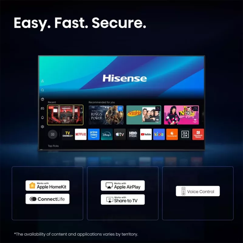 Hisense 75E7S PRO TV 189 cm (75 pollici) UHD+ Smart-TV Wi-Fi nero 350 cd/m²