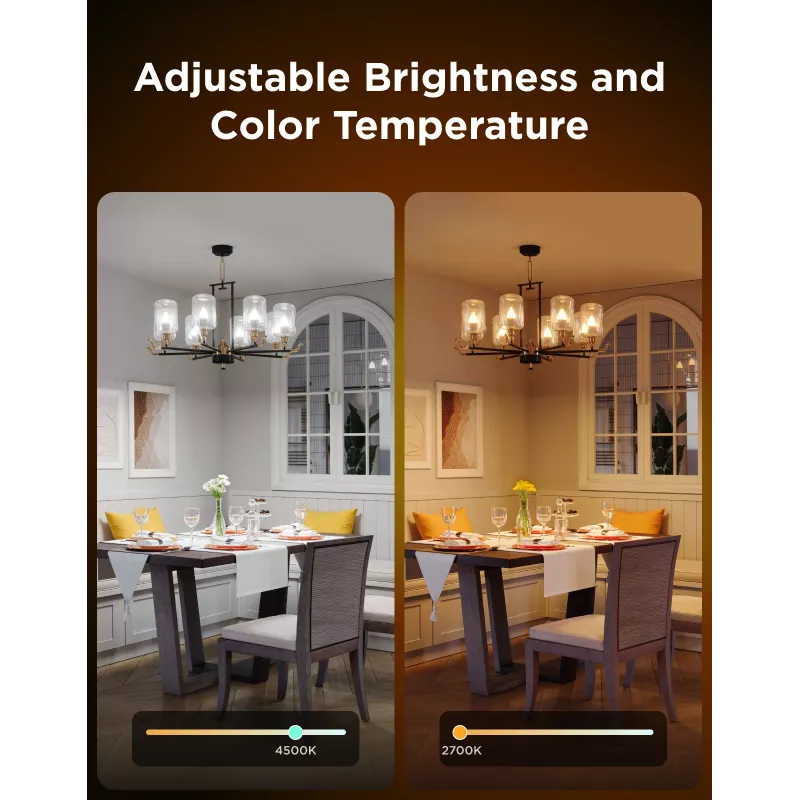 Lampadina LED Govee B600CCC1 RGBWW E14 confezione da 2 – lampada smart a luce regolabile, da bianco caldo a bianco freddo