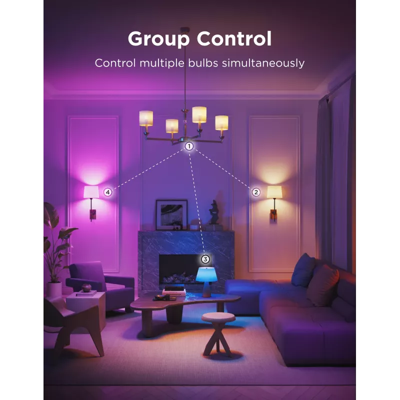 Lampadina LED Govee B600CCC1 RGBWW E14 confezione da 2 – lampada smart a luce regolabile, da bianco caldo a bianco freddo