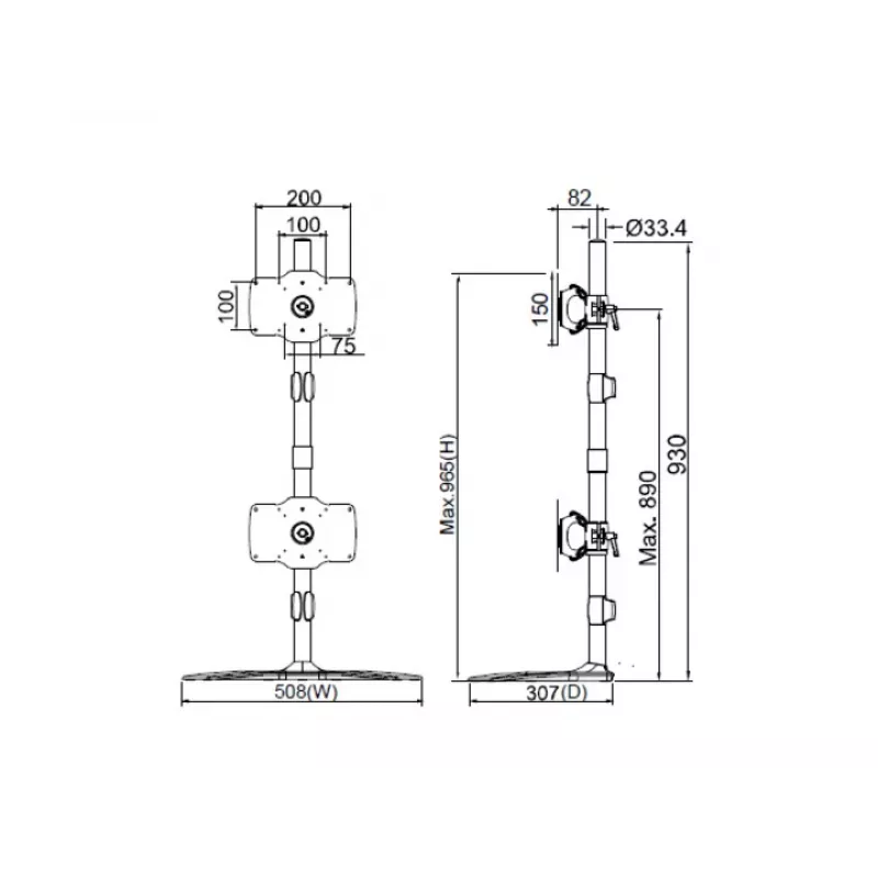 Multibrackets M VESA Desktopmount supporto singolo set di estensione 24
