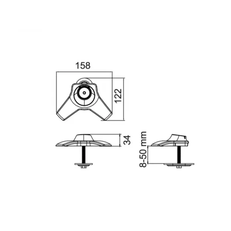 Base a passacavo Multibrackets M Desktopmount per supporti monitor singolo/doppio/triplo nero modello