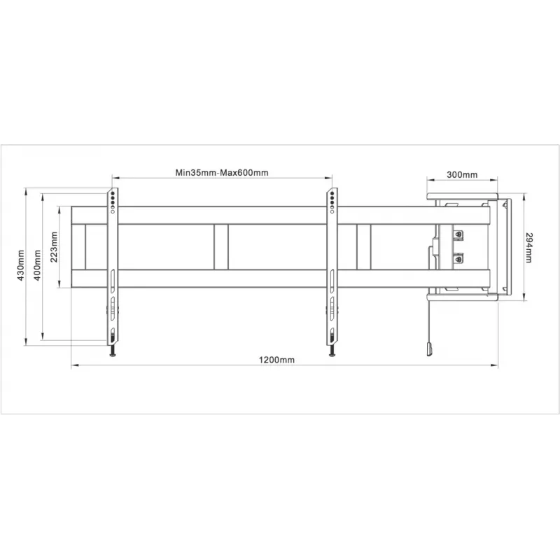 Multibrackets M Universal Swing Arm 180 Degrees Large nero 75 kg 48-69
