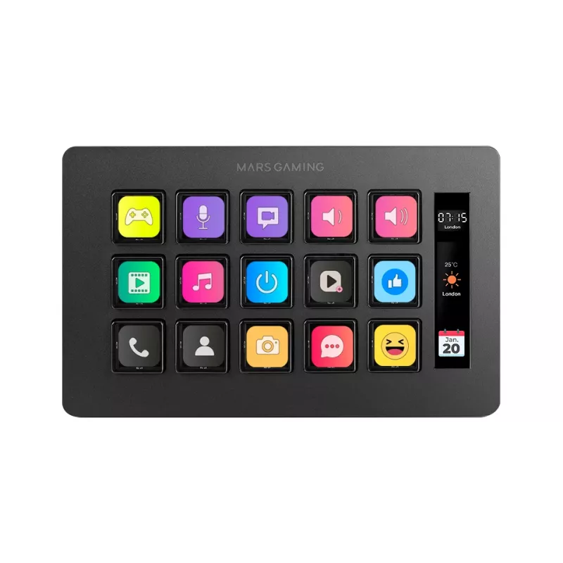 Mars Gaming Control Deck slim MSD-ONE, nero, 15 tasti, touch, 132 mm, 81 mm, 61 mm