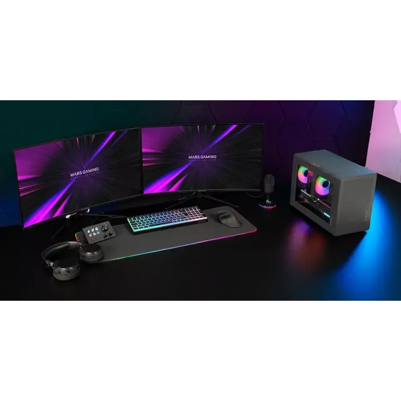 Case per computer Mars Gaming MCXPS mATX ultra-compatto nero