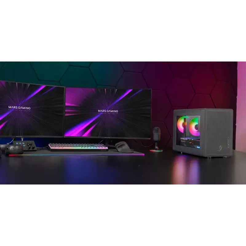 Case per computer Mars Gaming MCXPS mATX ultra-compatto nero