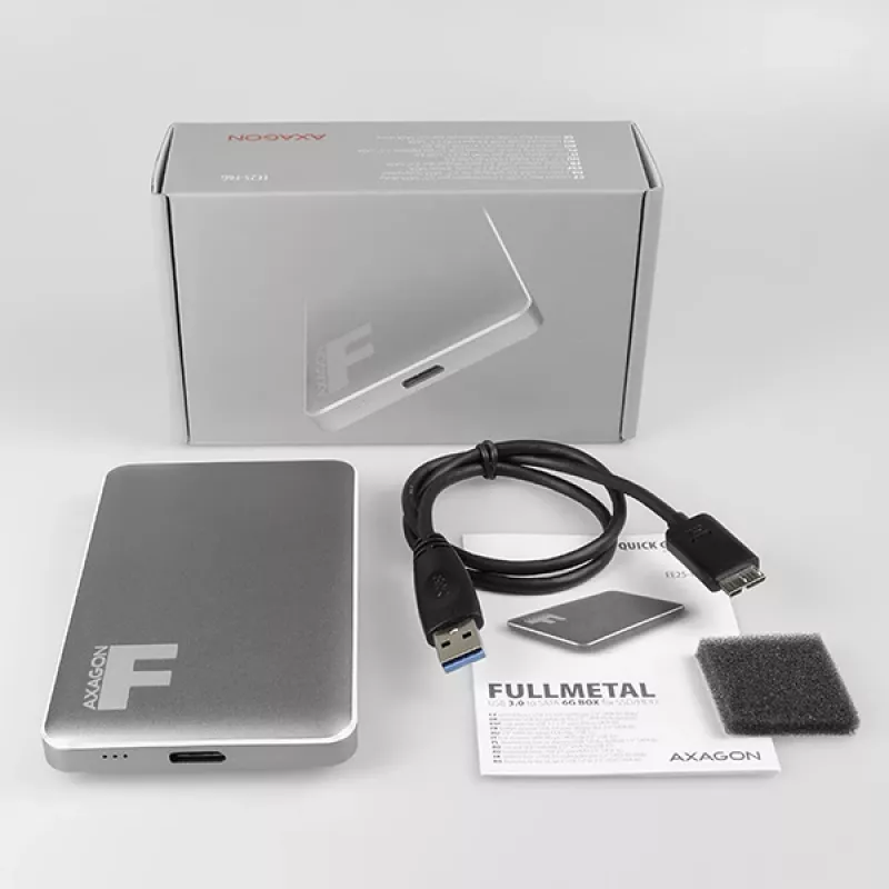 AXAGON EE25-F6G - case HDD / SSD - 2.5 inch - SATA - Serial ATA II - Serial ATA III - 5 Gbit/s - connettività USB - grigio