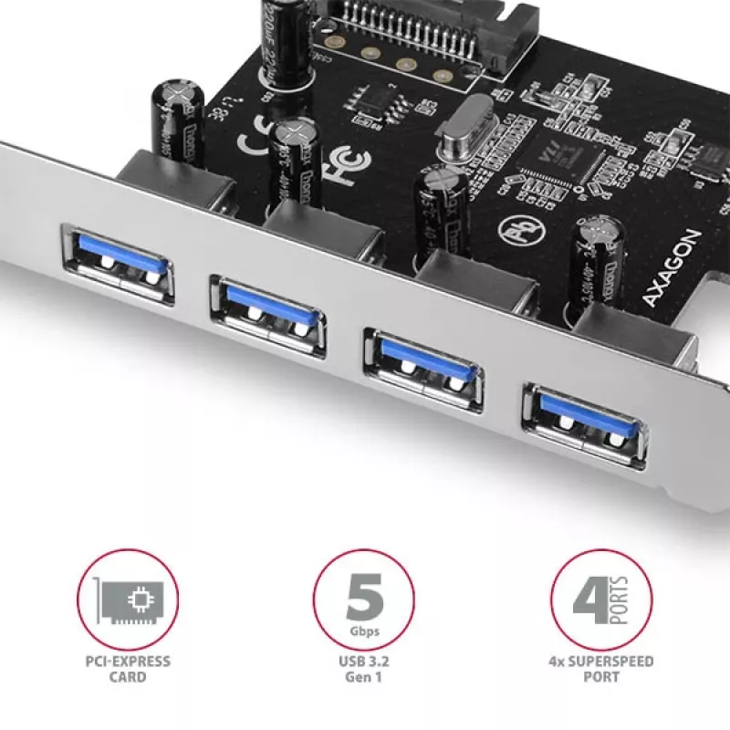 Axagon PCEU-430VL schede/adattatori di interfaccia interni USB 3.2 Gen 1 (3.1 Gen 1)