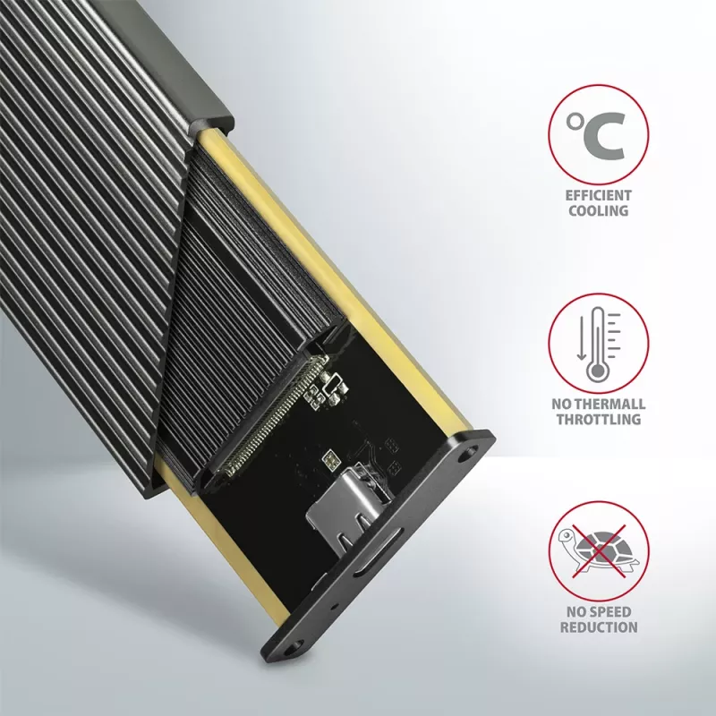 AXAGON EEM2-XR - cover - metallo - argento - M.2 - qualsiasi marca - 112 mm