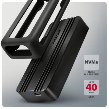 Axagon EEM2-40G case USB-C 40Gbps per SSD M.2 NVMe, alluminio ARMORED