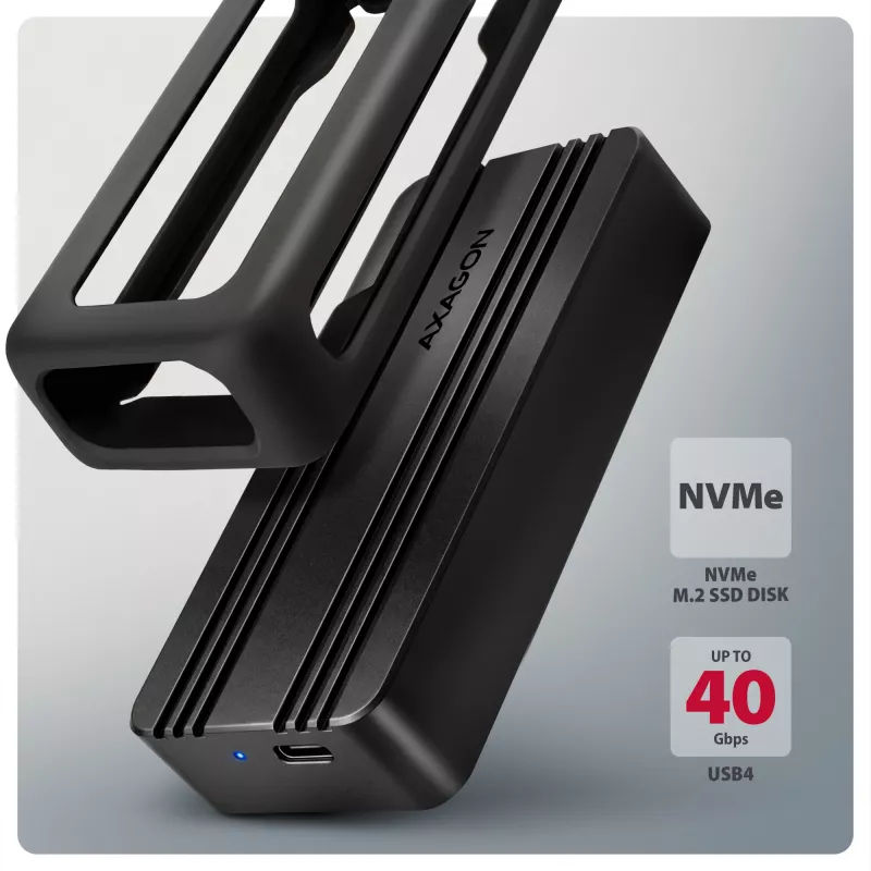 Axagon EEM2-40G case USB-C 40Gbps per SSD M.2 NVMe, alluminio ARMORED