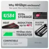 Axagon EEM2-40G case USB-C 40Gbps per SSD M.2 NVMe, alluminio ARMORED