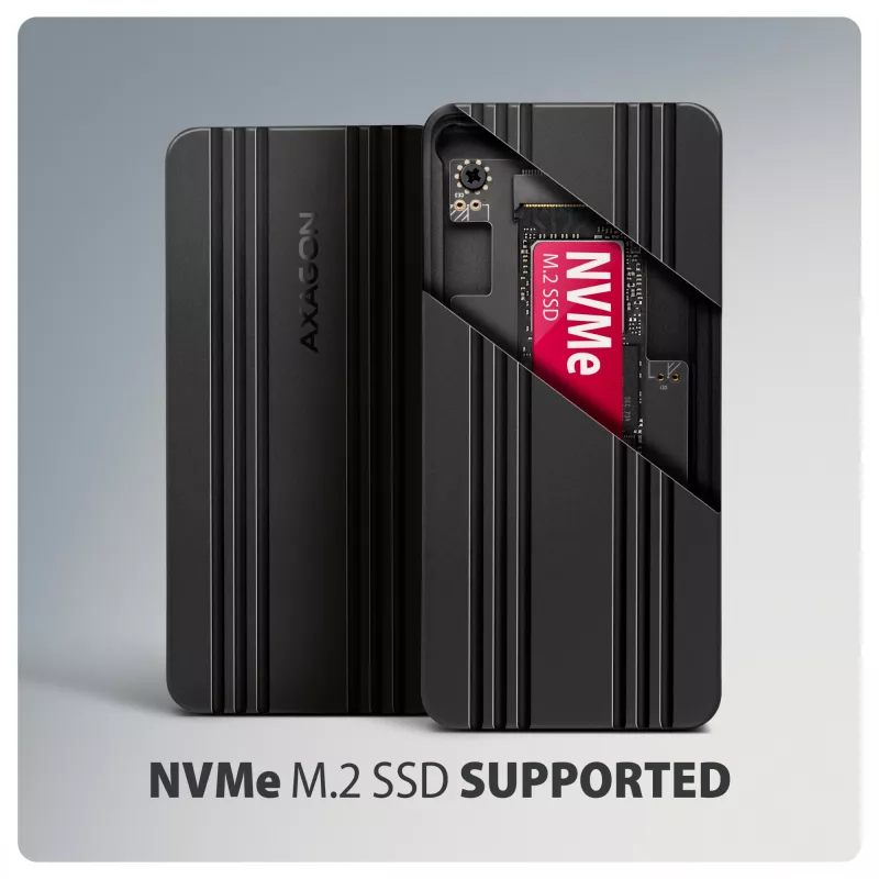 Axagon EEM2-40G case USB-C 40Gbps per SSD M.2 NVMe, alluminio ARMORED