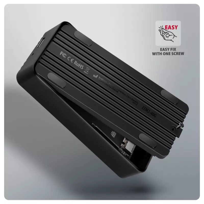 Axagon EEM2-40G case USB-C 40Gbps per SSD M.2 NVMe, alluminio ARMORED