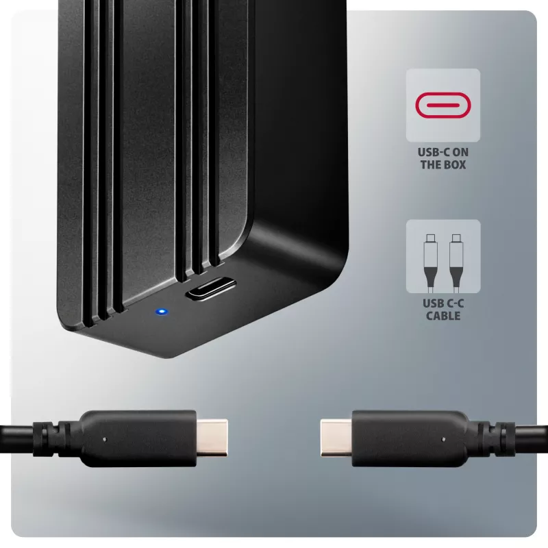 Axagon EEM2-40G case USB-C 40Gbps per SSD M.2 NVMe, alluminio ARMORED