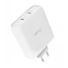 Caricabatterie TRUST Maxo 100W 2-Port USB-C GaN — 100 W, 2x USB-C, 20 V max, AC, interno, cavo 2 m, bianco
