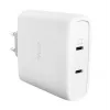 Caricabatterie TRUST Maxo 100W 2-Port USB-C GaN — 100 W, 2x USB-C, 20 V max, AC, interno, cavo 2 m, bianco