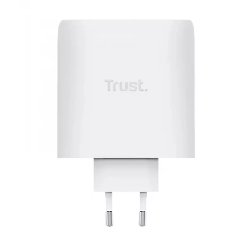 Caricabatterie TRUST Maxo 100W 2-Port USB-C GaN — 100 W, 2x USB-C, 20 V max, AC, interno, cavo 2 m, bianco