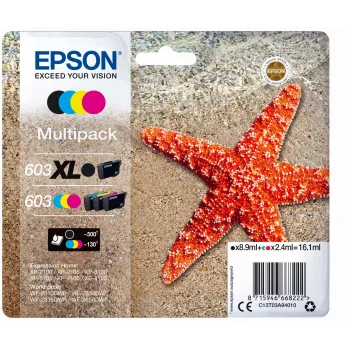 Cartuccia d'inchiostro Epson 603 XL 1 pz. originale resa alta (XL) nero, ciano, magenta, giallo