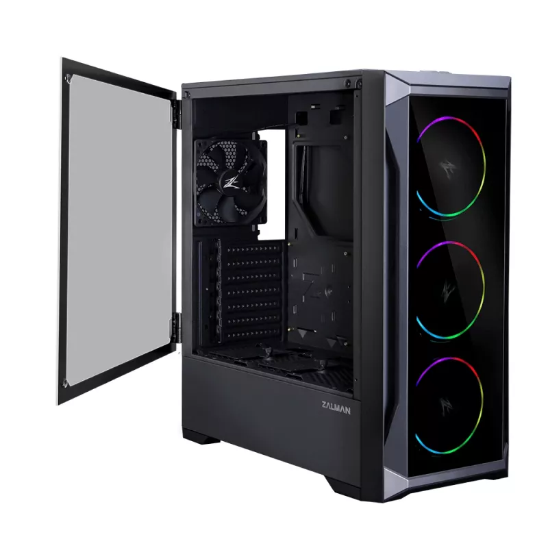 Zalman Z8 TG ATX Mid Tower case per PC, ventole ARGB x3, T/G Midi Tower nero