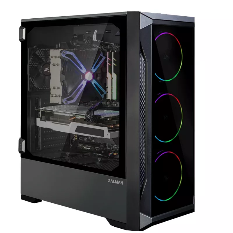 Zalman Z8 TG ATX Mid Tower case per PC, ventole ARGB x3, T/G Midi Tower nero