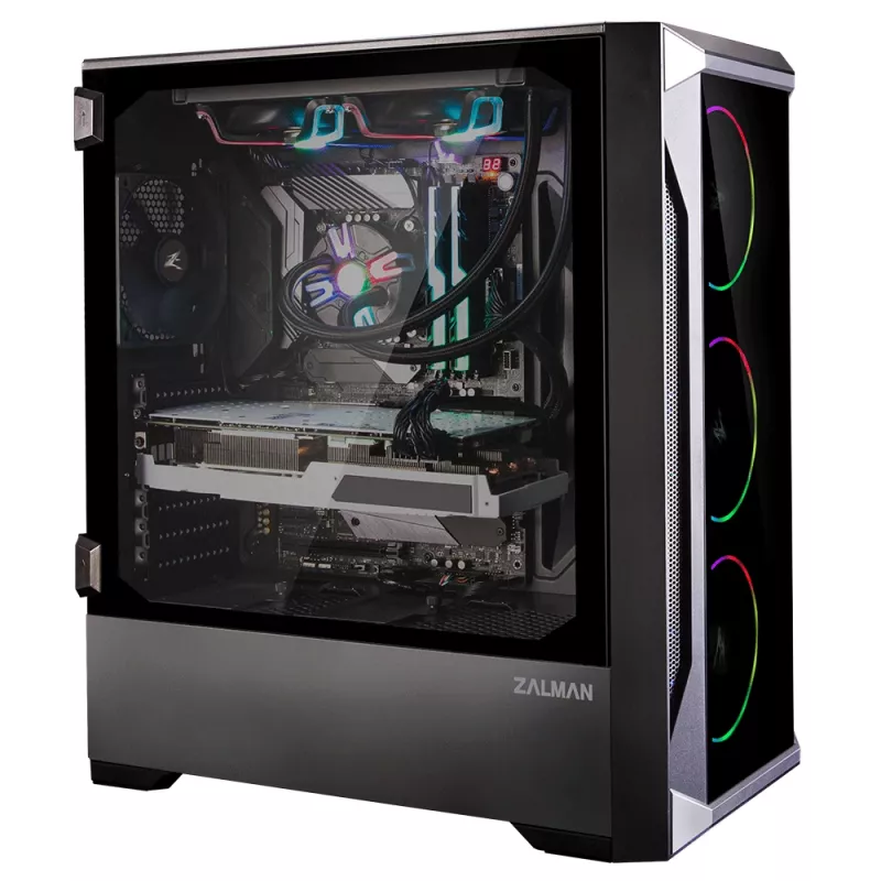 Zalman Z8 TG ATX Mid Tower case per PC, ventole ARGB x3, T/G Midi Tower nero