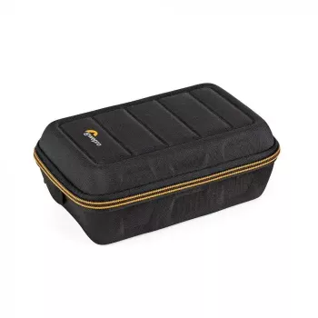 Borsa per fotocamera Lowepro HARDSIDE CS 60 — custodia rigida, compatta, 140×85×227 mm, nero/arancione