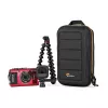 Borsa per fotocamera Lowepro HARDSIDE CS 60 — custodia rigida, compatta, 140×85×227 mm, nero/arancione