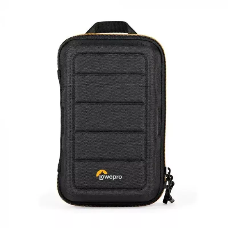 Borsa per fotocamera Lowepro HARDSIDE CS 60 — custodia rigida, compatta, 140×85×227 mm, nero/arancione