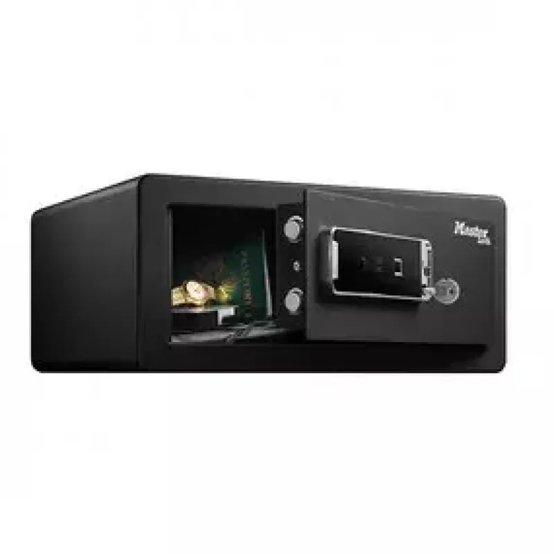 Cassaforte autoportante MASTER LOCK LX110BEURHRO nera 2 chiavi lettore di impronte digitali