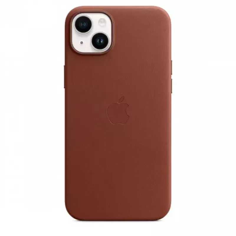 Cover Apple iPhone 14 Plus custodia in pelle compatibile MagSafe Umber