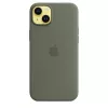 Cover Apple iPhone 14 Plus custodia in silicone compatibile MagSafe Oliv