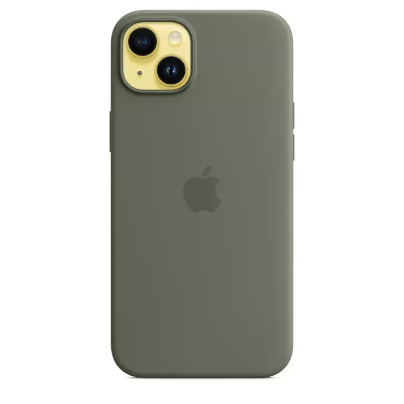 Cover Apple iPhone 14 Plus custodia in silicone compatibile MagSafe Oliv