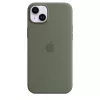 Cover Apple iPhone 14 Plus custodia in silicone compatibile MagSafe Oliv